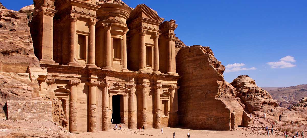 Ancient carved structure in Petra, Middle East